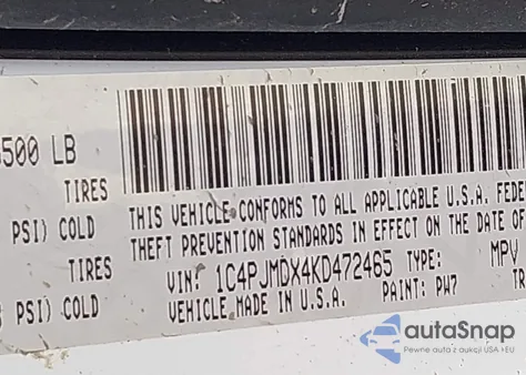 2019 Jeep Cherokee Limited 4X4 from USA, damaged, VIN 1C4PJMDX4KD472465